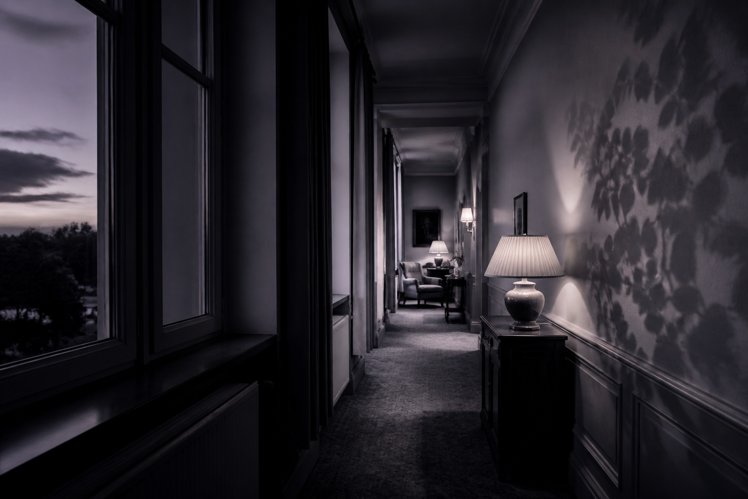 Hotel corridor atmosphere